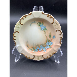 Antique Painted Cigar Ashtray Signed H. Lehner Floral Germany Austria?